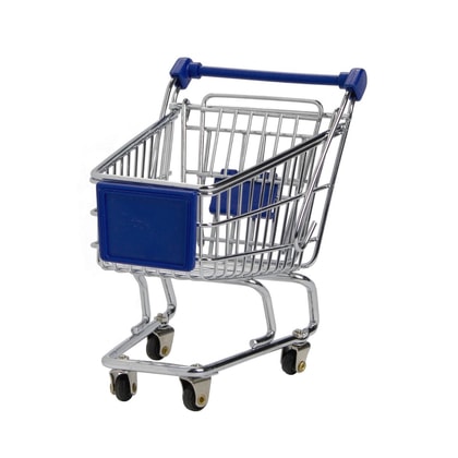 SUPERMARKET mini bevásárlókocsi kék 14.5cm