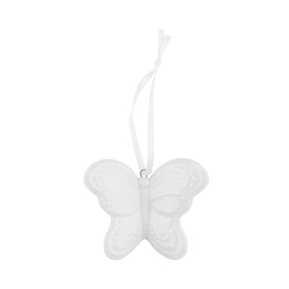 BUTTERFLY - porcelán dísz, fehér