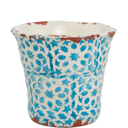 TERRACOTTA kaspó fehér türkiz 13cm